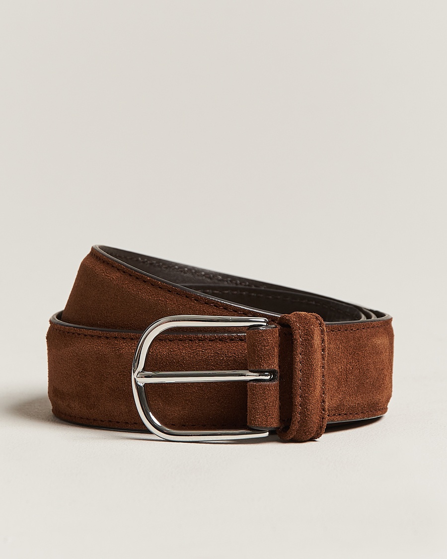 Anderson's Suede 3,5 cm Belt Brown – Brown