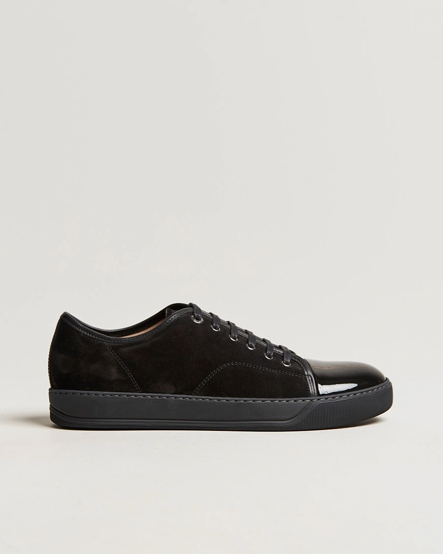 Men | Black sneakers | Lanvin | Patent Cap Toe Sneaker Black/Black