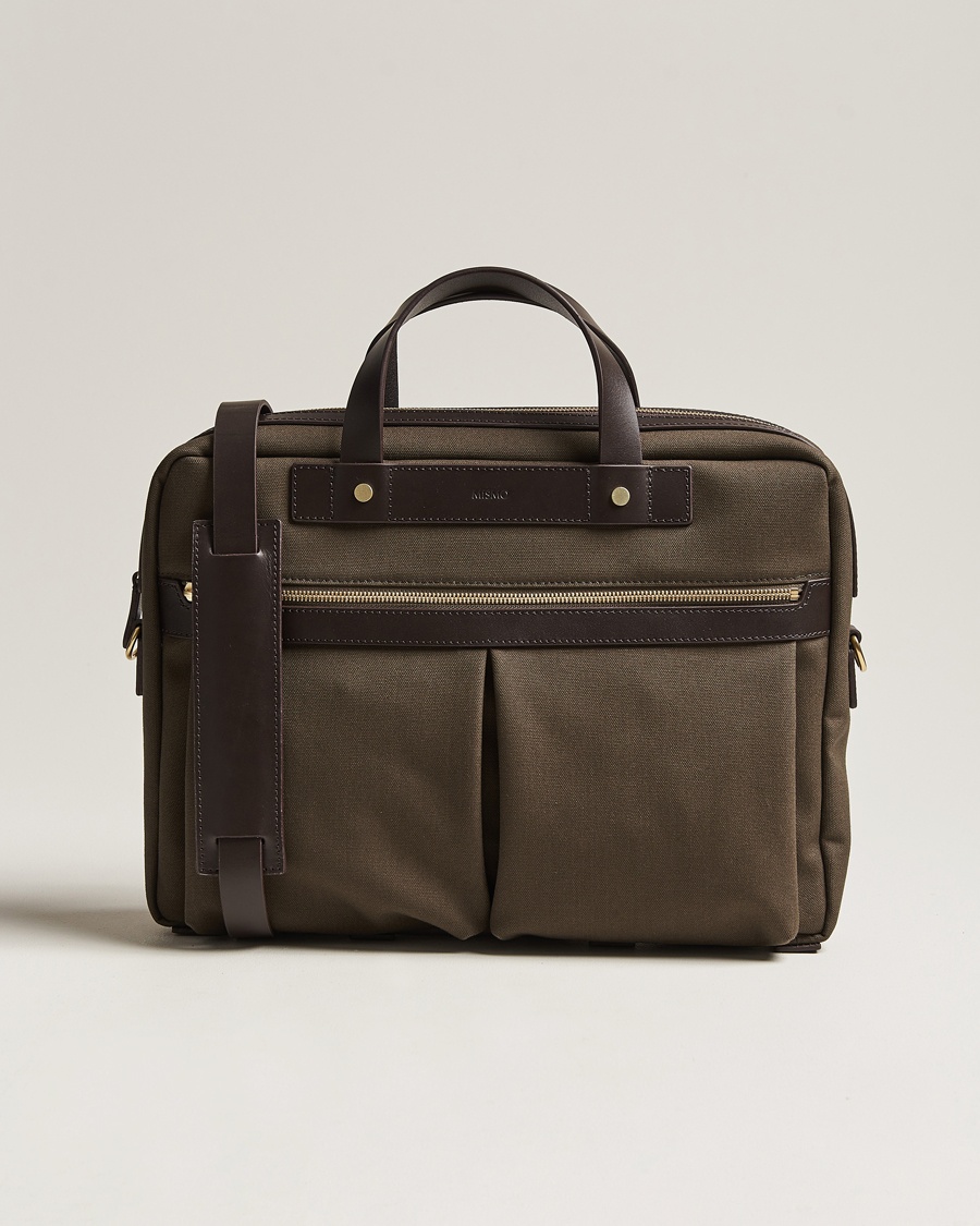 Men | Briefcases | Mismo | M/S Nylon Office Army/Dark Brown