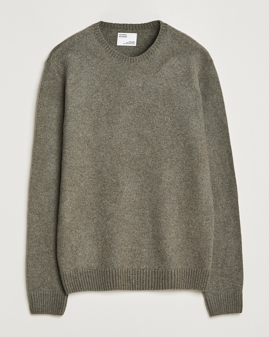  Classic Merino Wool Crew Neck Dusty Olive