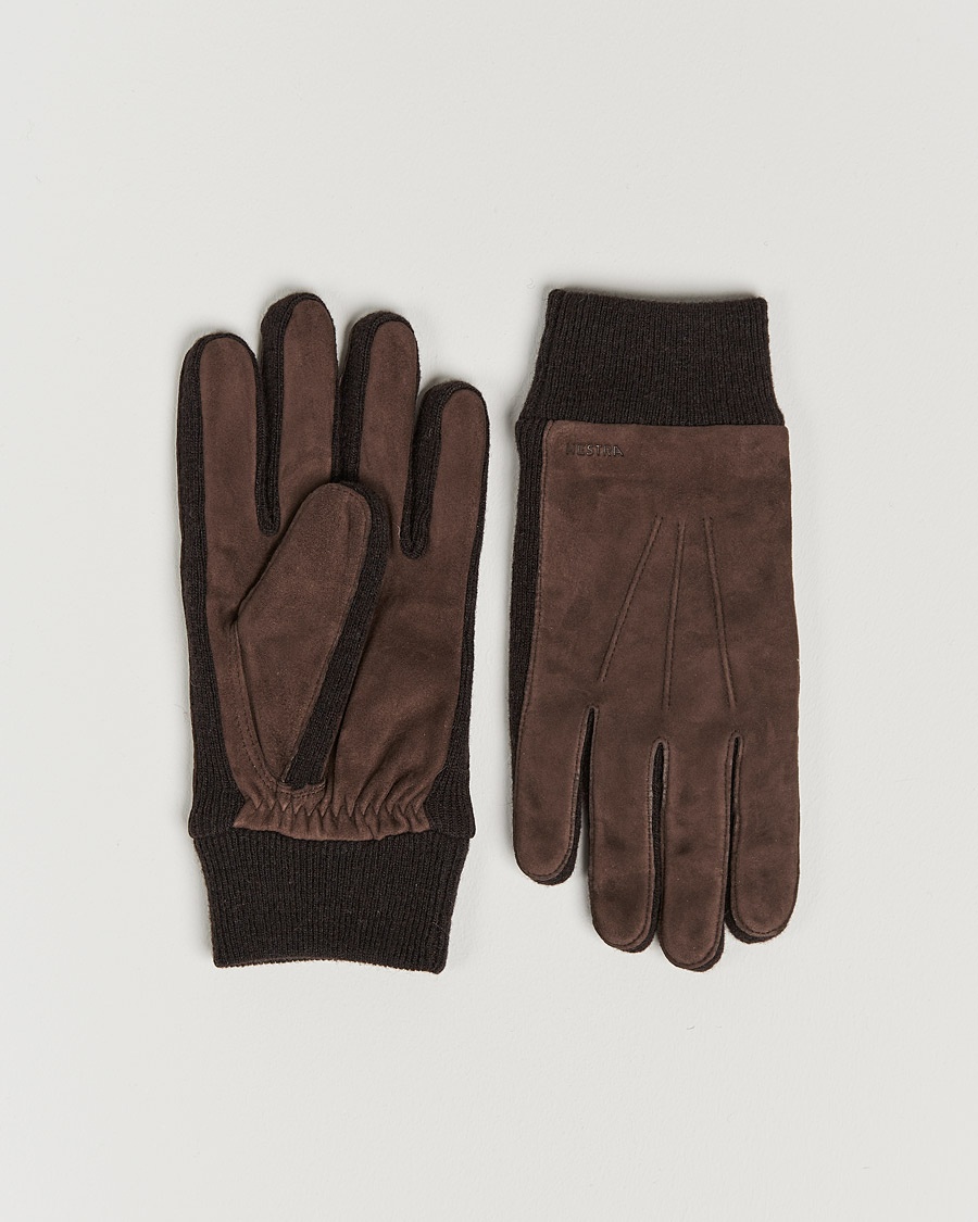 Hestra Geoffery Suede Wool Tricot Glove Espresso – Brown
