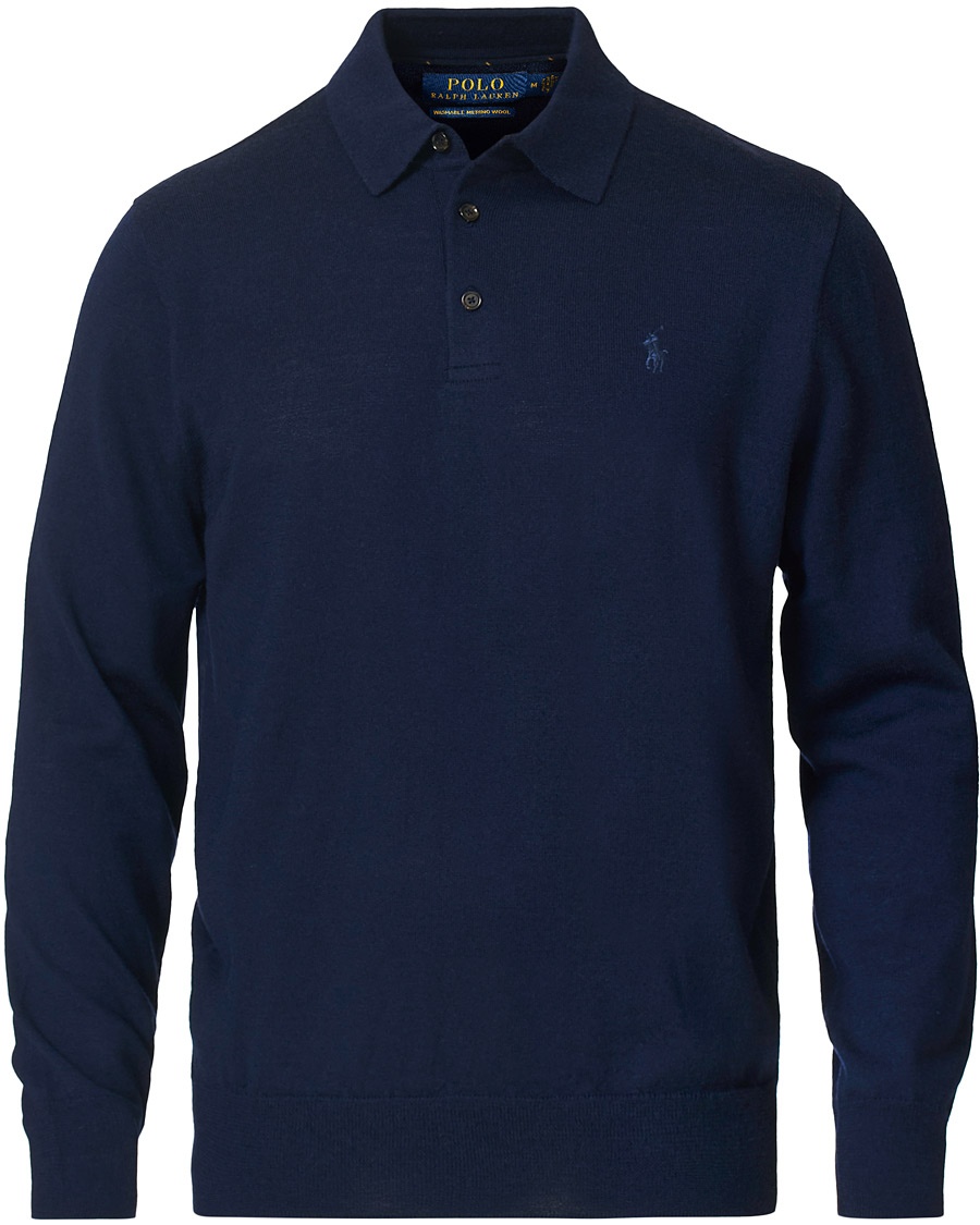  Merino Knitted Polo Hunter Navy