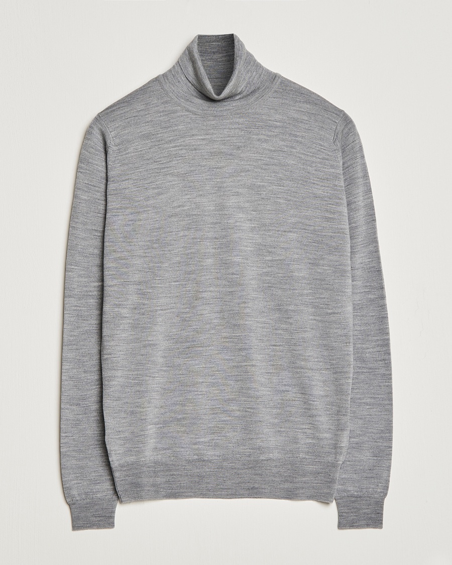 John Smedley Cherwell Extra Fine Merino Rollneck Silver – Grey