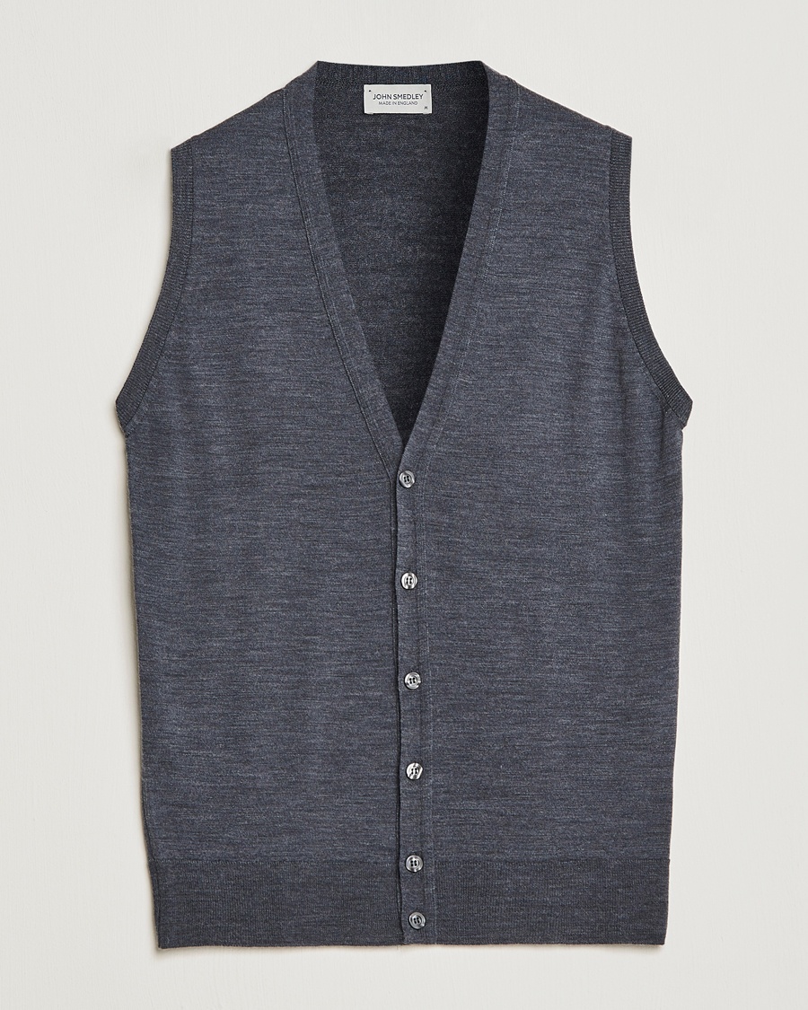 John Smedley Huntswood Slim Fit Waistcoat Charcoal – Grey