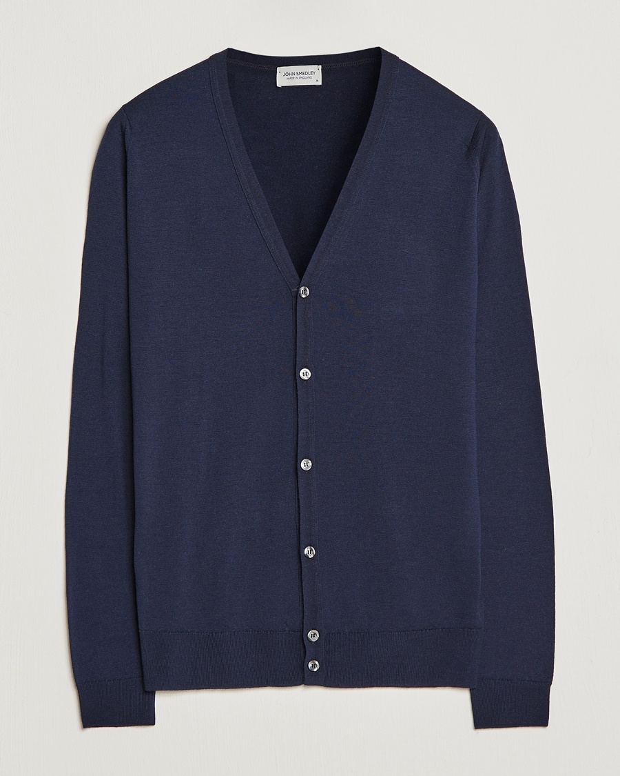 John Smedley Petworth Extra Fine Merino Cardigan Midnight – Blue