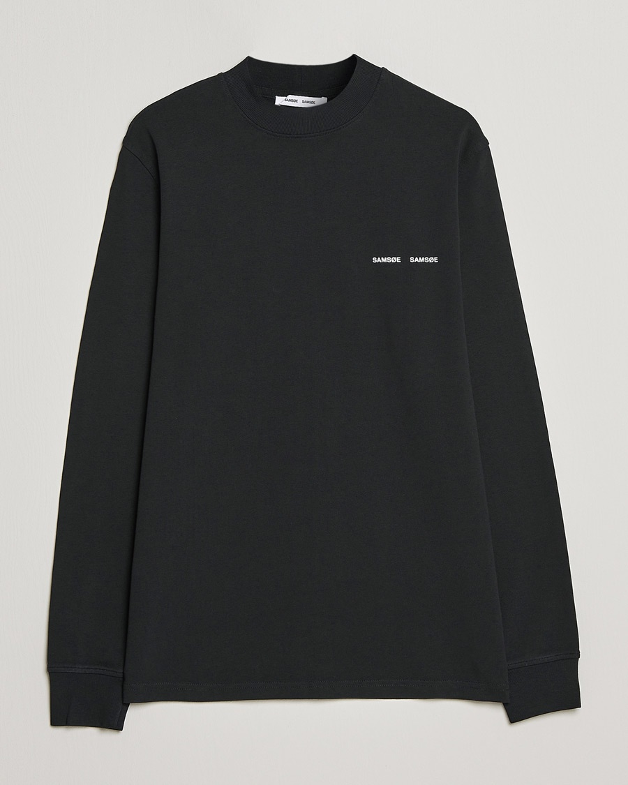 Men | Long Sleeve T-shirts | Samsøe Samsøe | Norsbro Long Sleeve Organic Cotton Tee Black