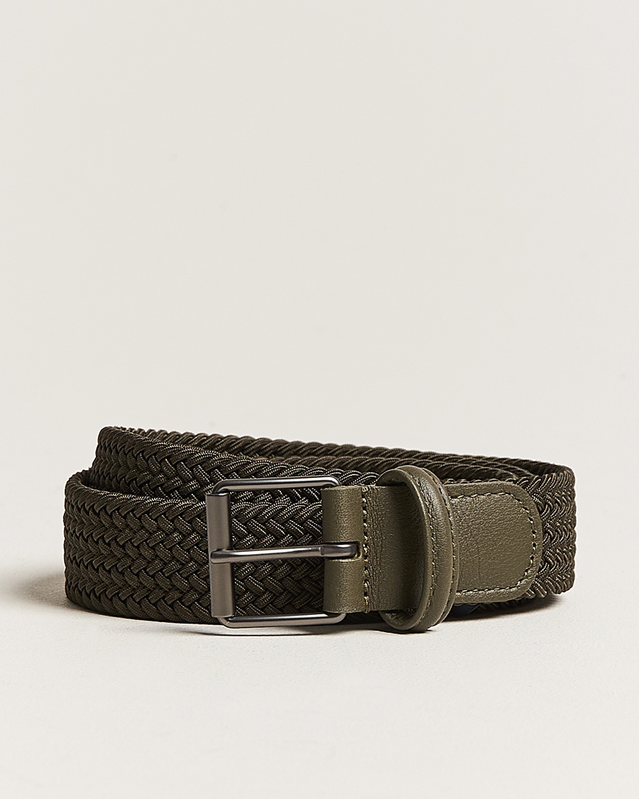 Anderson's Elastic Woven 3 cm Belt Military Green – Green