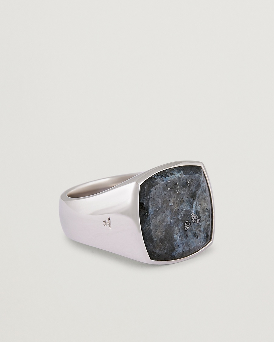 Tom Wood Cushion Larvikite Ring Silver – Silver