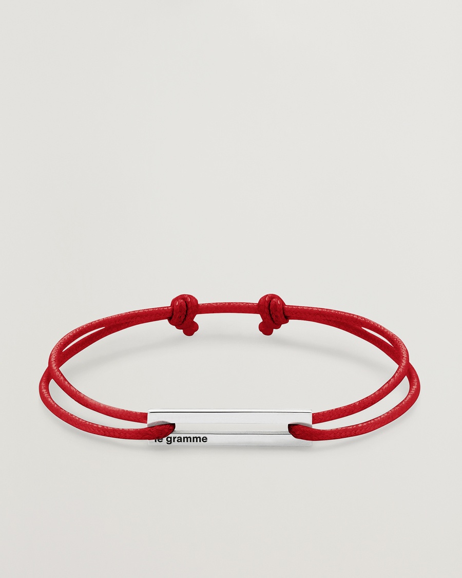 LE GRAMME Cord Bracelet Le 17/10 Red/Sterling Silver – Red