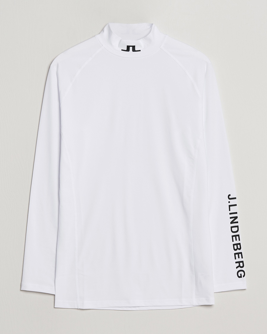 Men | Long Sleeve T-shirts | J.Lindeberg | Aello Soft Compression Tee White