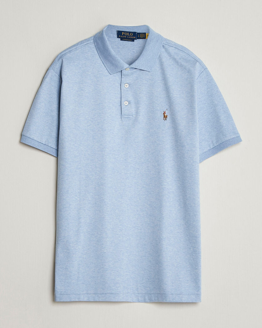 Polo Ralph Lauren Custom Slim Fit Cotton Polo Office Blue at
