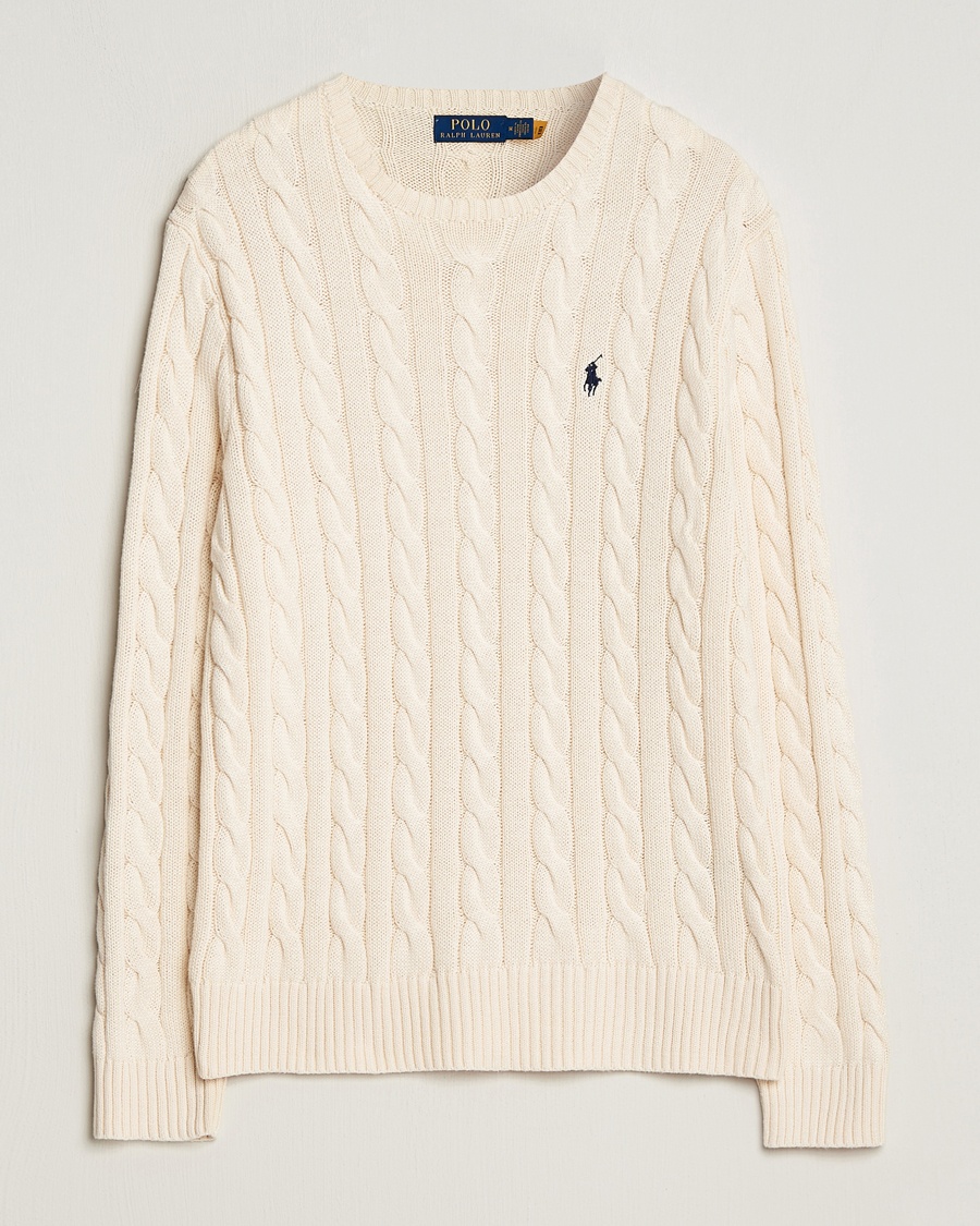 Polo Ralph Lauren Cotton Cable Pullover Andover Cream – White