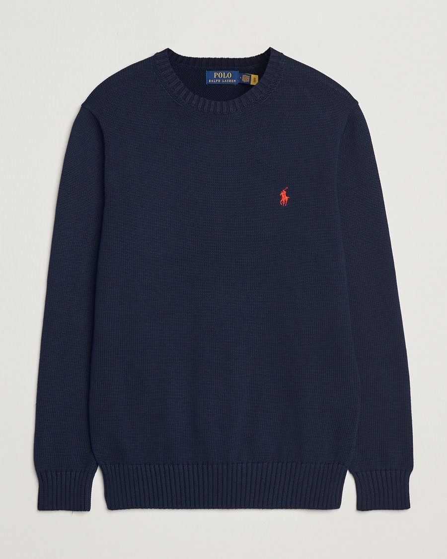 Polo Ralph Lauren Cotton Crew Neck Sweater Hunter Navy – Blue