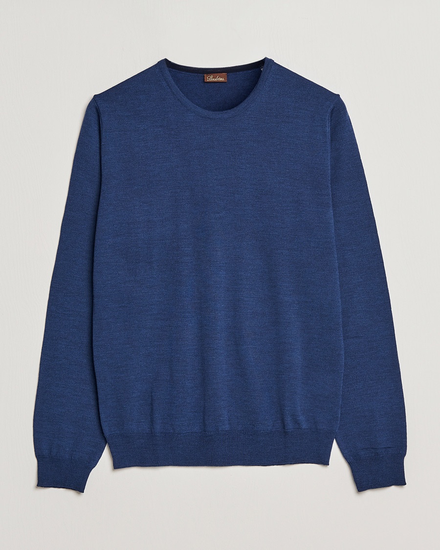 Men | Personal Classics | Stenströms | Merino Crew Neck Blue