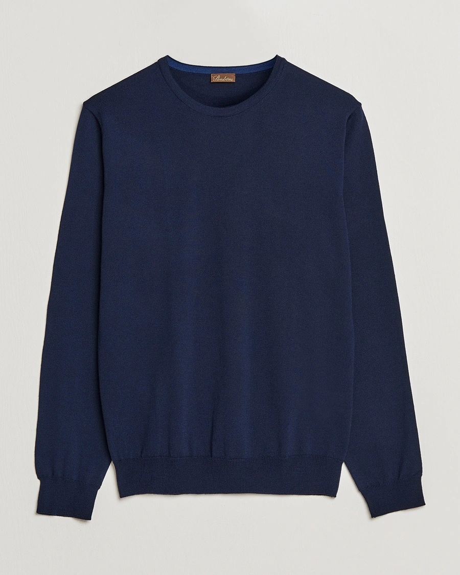 Men | Personal Classics | Stenströms | Merino Crew Neck Navy