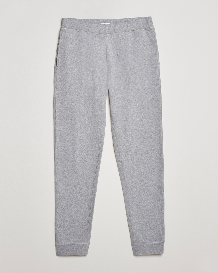 Sunspel Cotton Loopback Track Pants Grey Melange – Grey