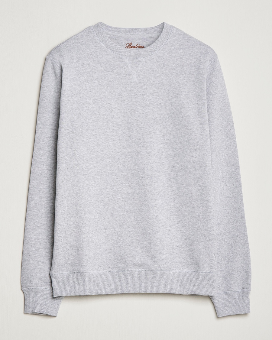 Men | Personal Classics | Stenströms | Cotton Collage Crew Neck Grey Melange