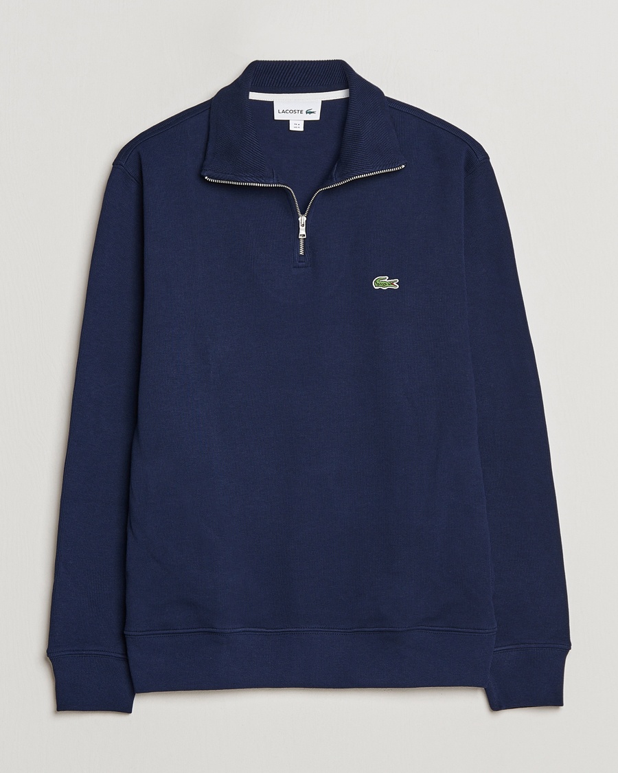 Lacoste Rib Interlock Half Zip Navy – Blue