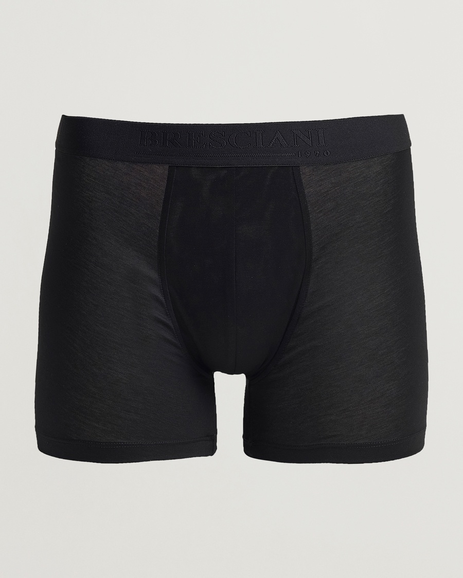 Men | Trunks | Bresciani | Cotton Boxer Trunk Black