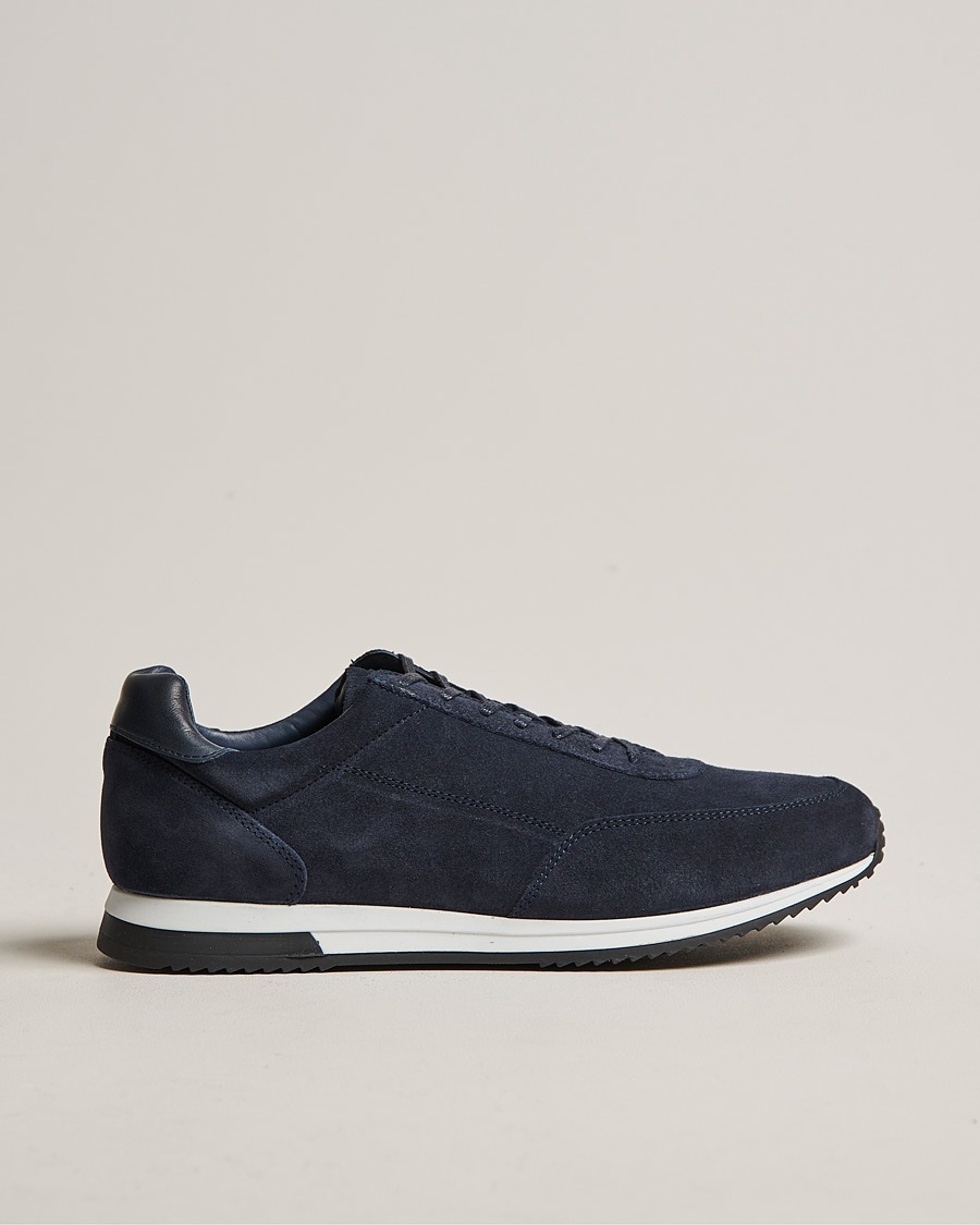 Loake Shoemakers Bannister Running Sneaker Navy Suede – Blue