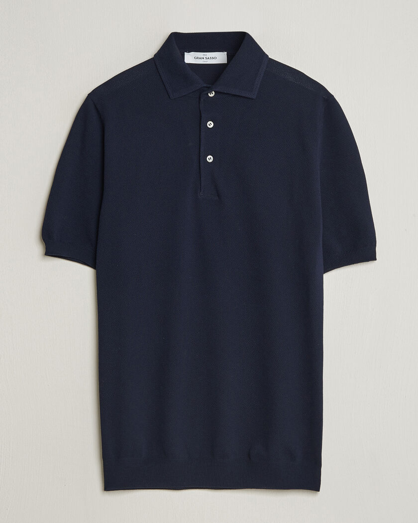 トップス MONCLER navy polo shirt Navy Blue Knit Cotton Polo Shirt - Tops & T-Shirts for Women