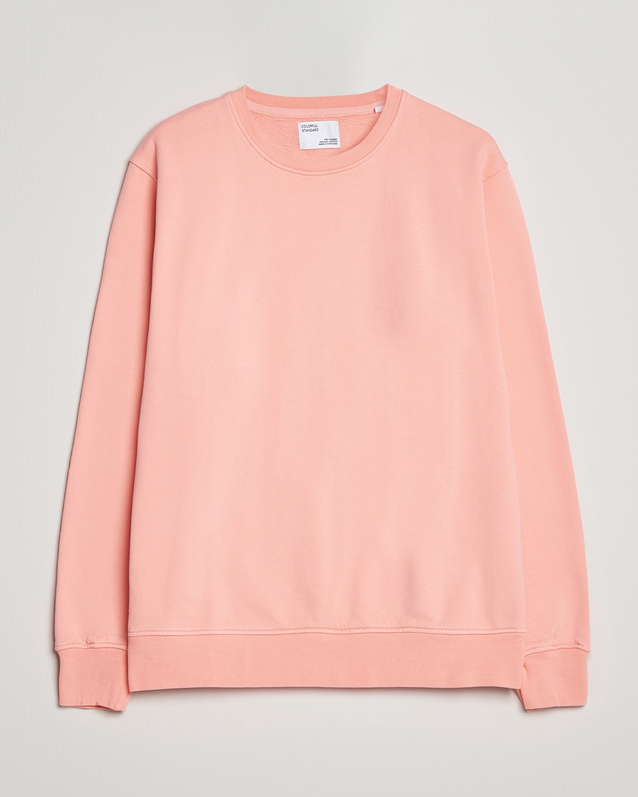 Men | Clothing | Colorful Standard | Classic Organic Crew Neck Sweat Bright Coral
