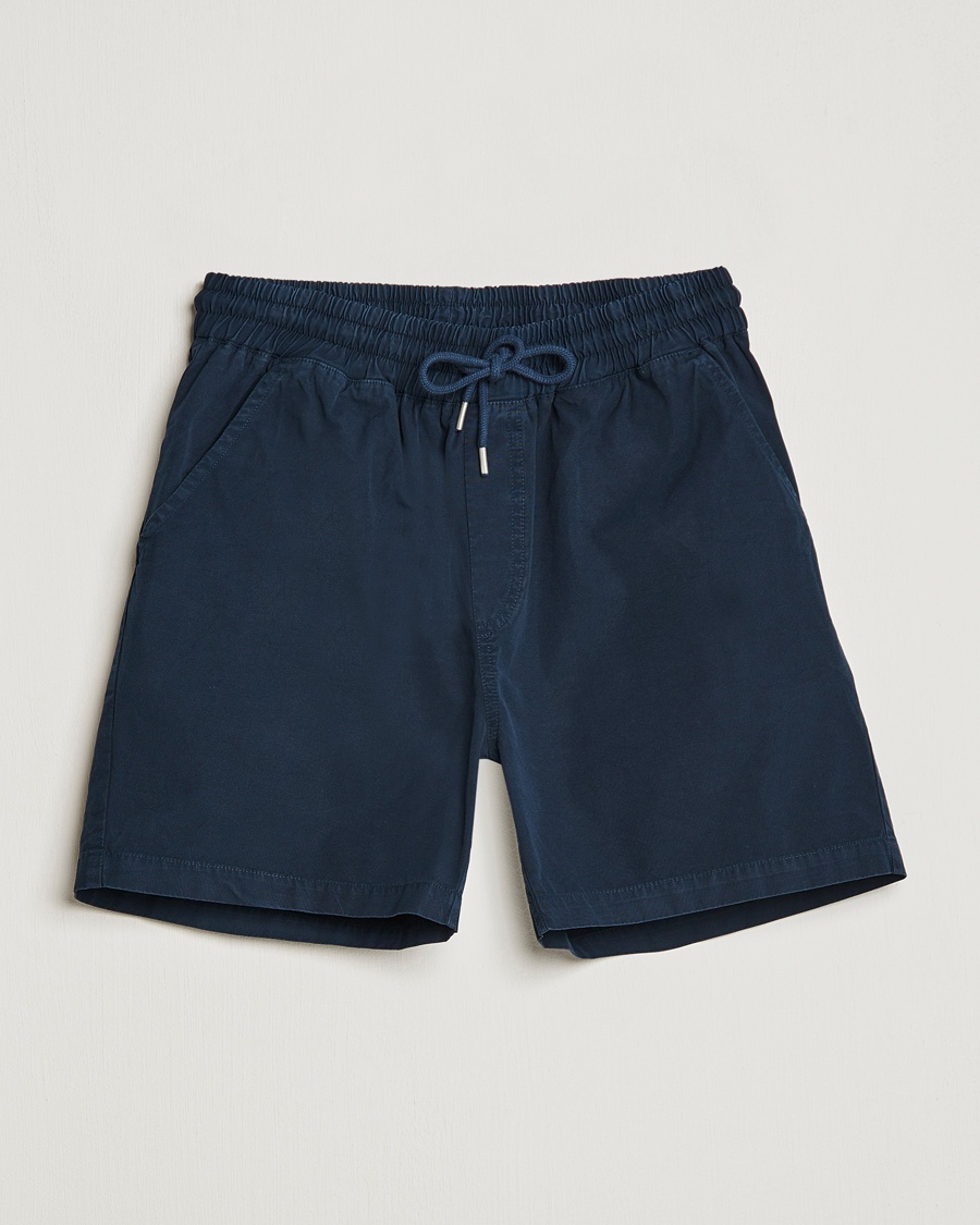 Men | Drawstring Shorts | Colorful Standard | Classic Organic Twill Drawstring Shorts Navy Blue