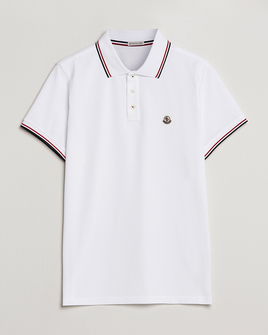 Moncler Contrast Rib Polo White – White