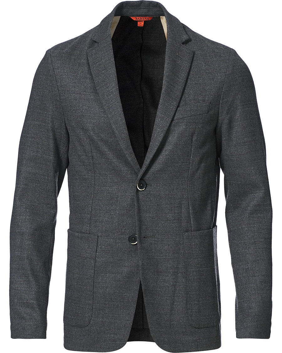 Men | Blazers | Barena | Borgo Unconstructed Flannel Blazer Grey Melange