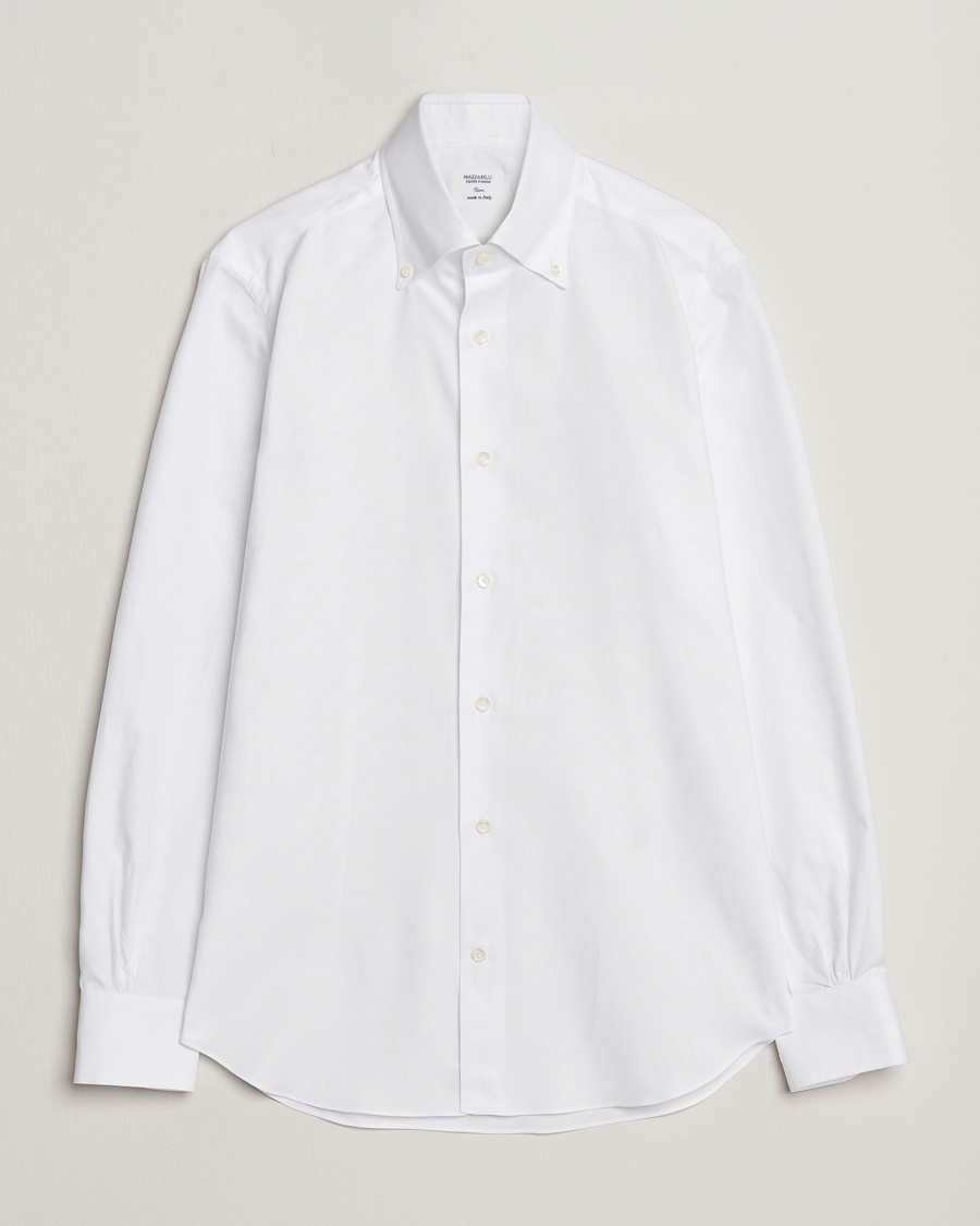 Mazzarelli Soft Oxford Button Down Shirt White – White