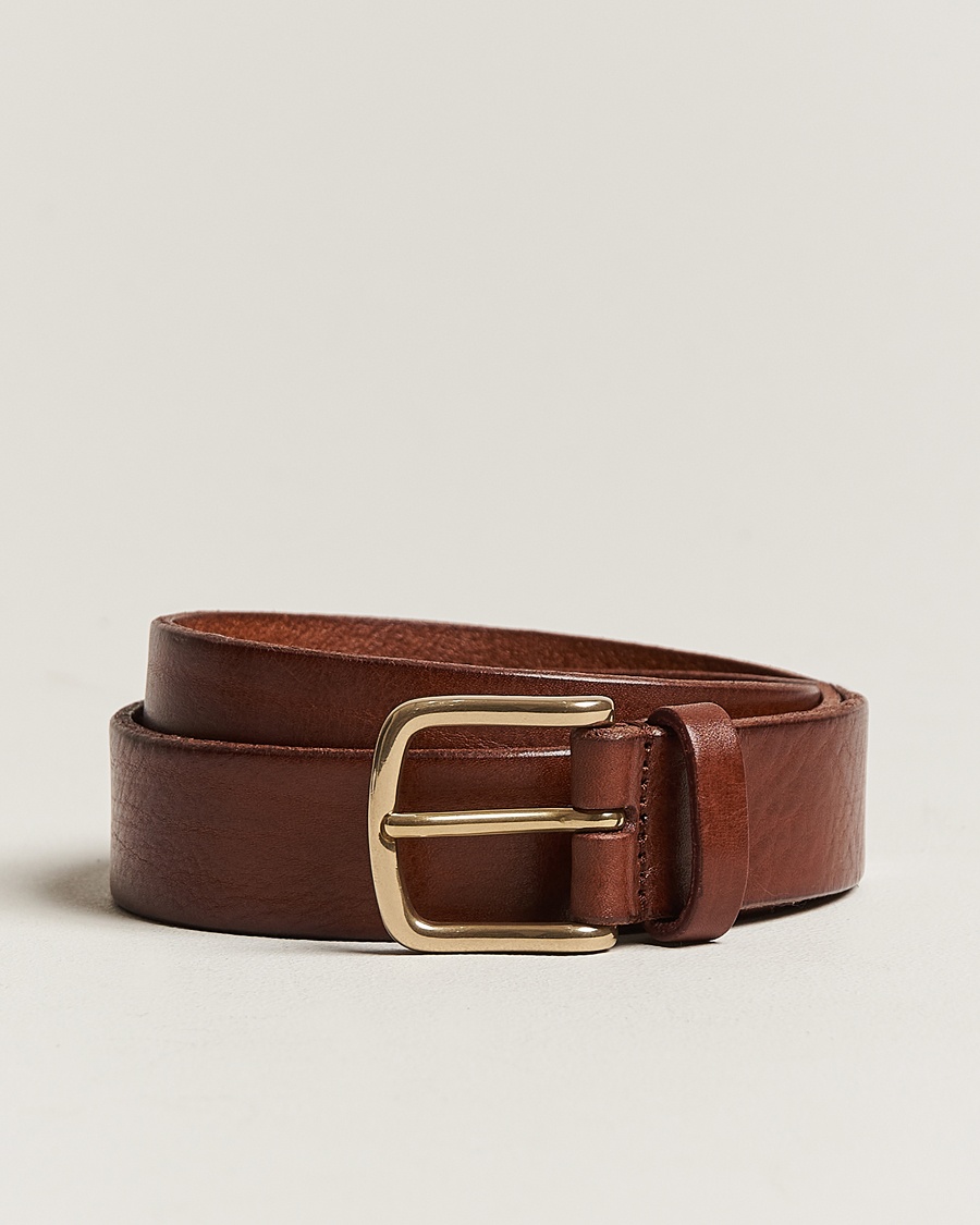 Men | Wedding Suit | Anderson's | Leather Belt 3 cm Cognac