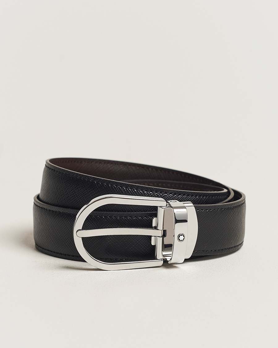 Montblanc Reversible Saffiano Leather 30mm Belt Black/Brown – Black