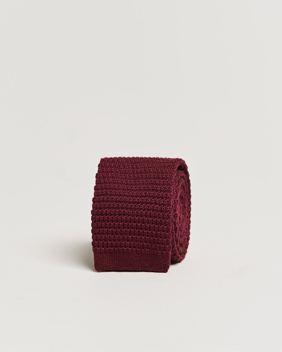 Amanda Christensen Amanda ChristensenWool Knitted 6cm TieWine – Red