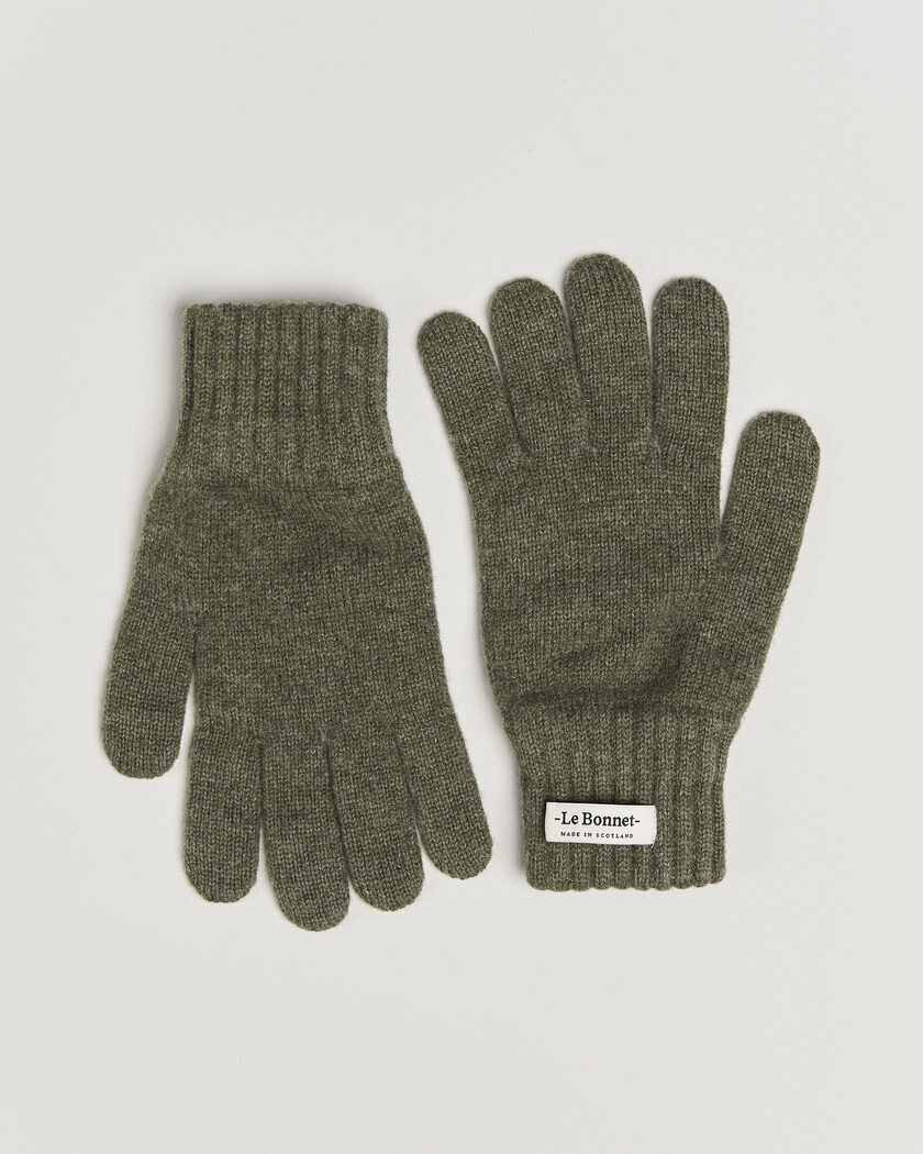 Le Bonnet Merino Wool Gloves Croco – Green