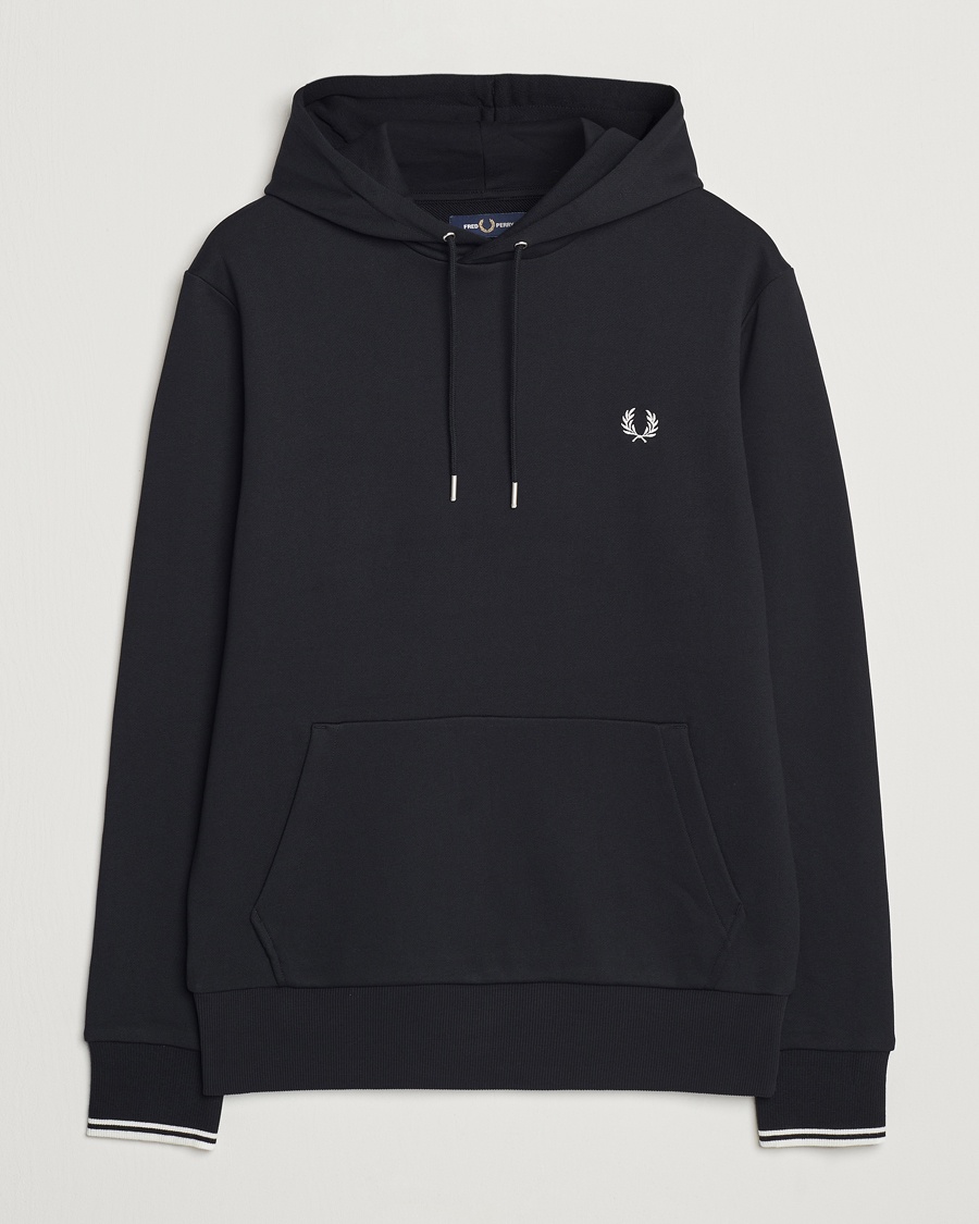 Fred Perry Tipped Hoodie Black – Black