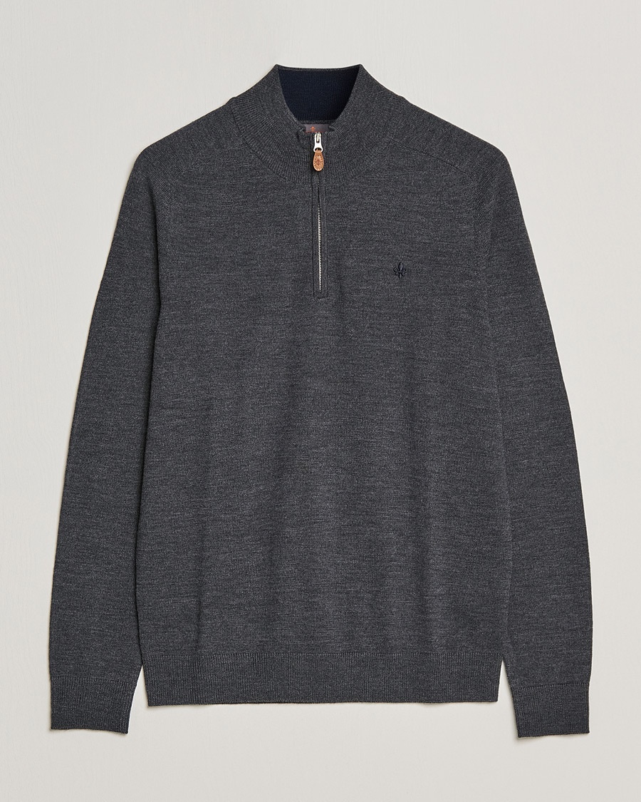 Morris John Merino Half Zip Dark Grey – Grey