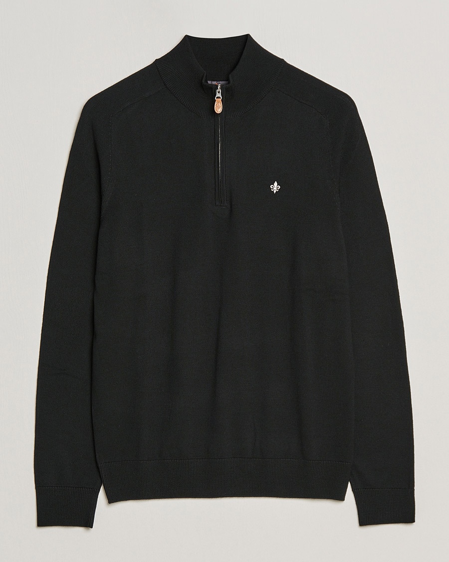 Morris John Merino Half Zip Black – Black