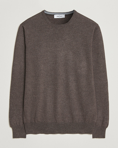Gran Sasso Merino Fashion Fit Crew Neck Pullover Brown Melange – Brown
