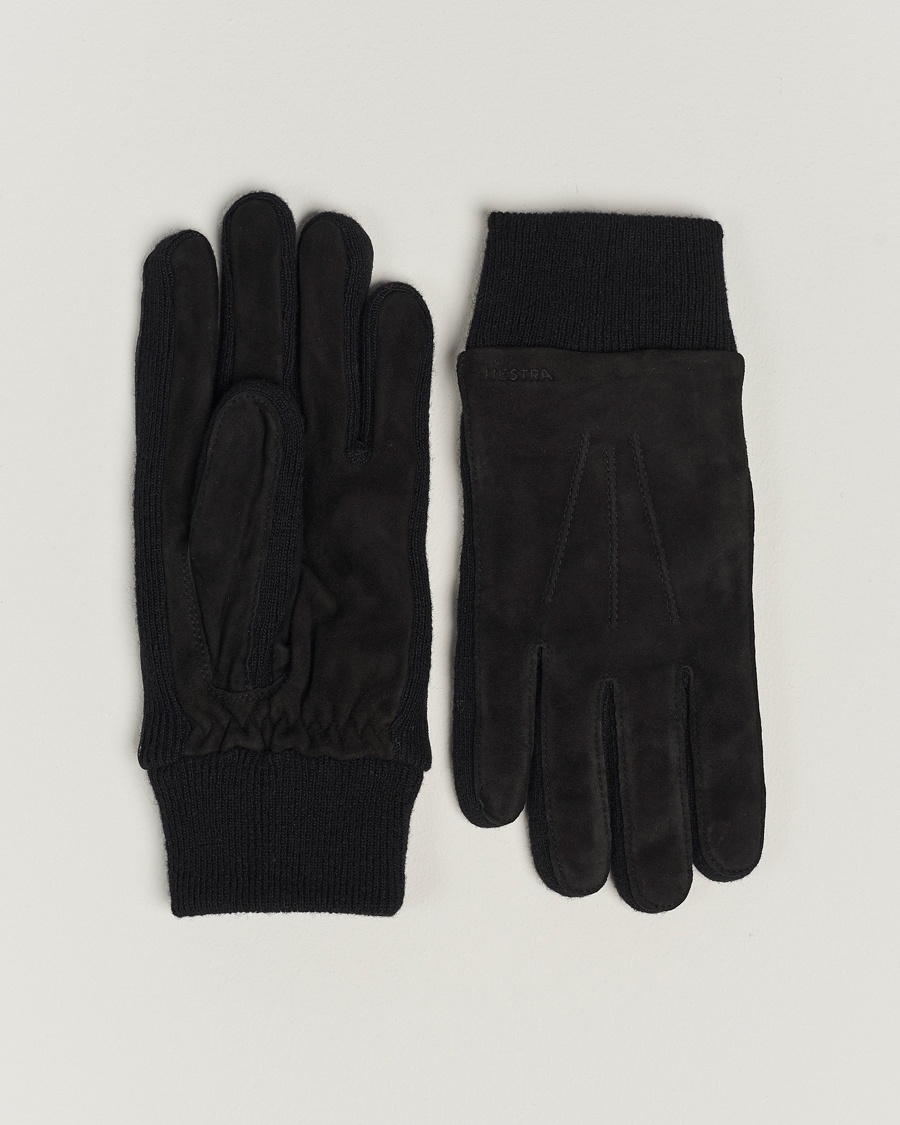 Hestra Geoffery Suede Wool Tricot Glove Black – Black