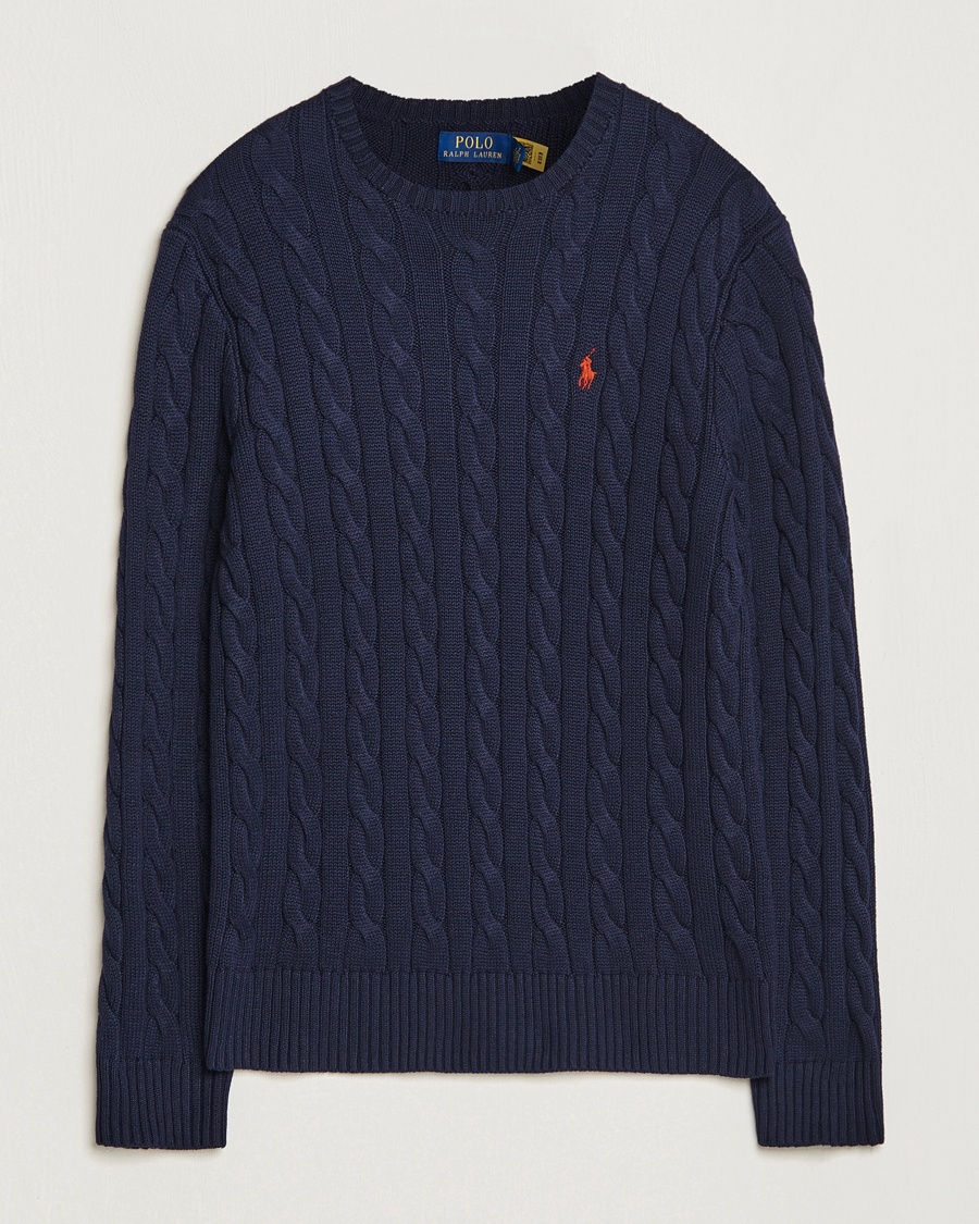 Polo Ralph Lauren Cotton Cable Pullover Hunter Navy – Blue