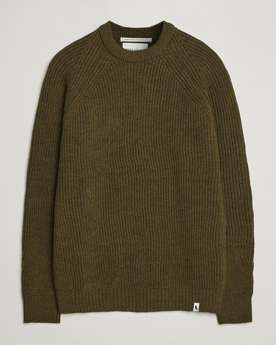 Peregrine Ford Knitted Wool Jumper Olive – Green