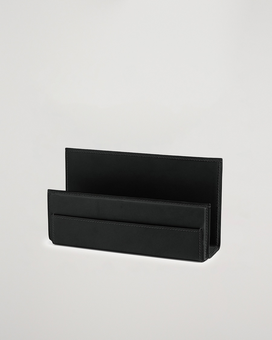 Ralph Lauren Home Brennan Leather Letter Rack Black – Black