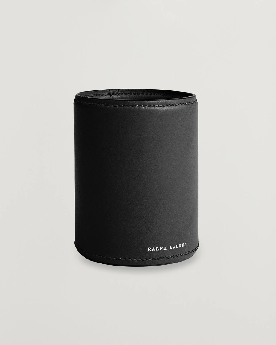 Ralph Lauren Home Brennan Leather Pencil Cup Black – Black