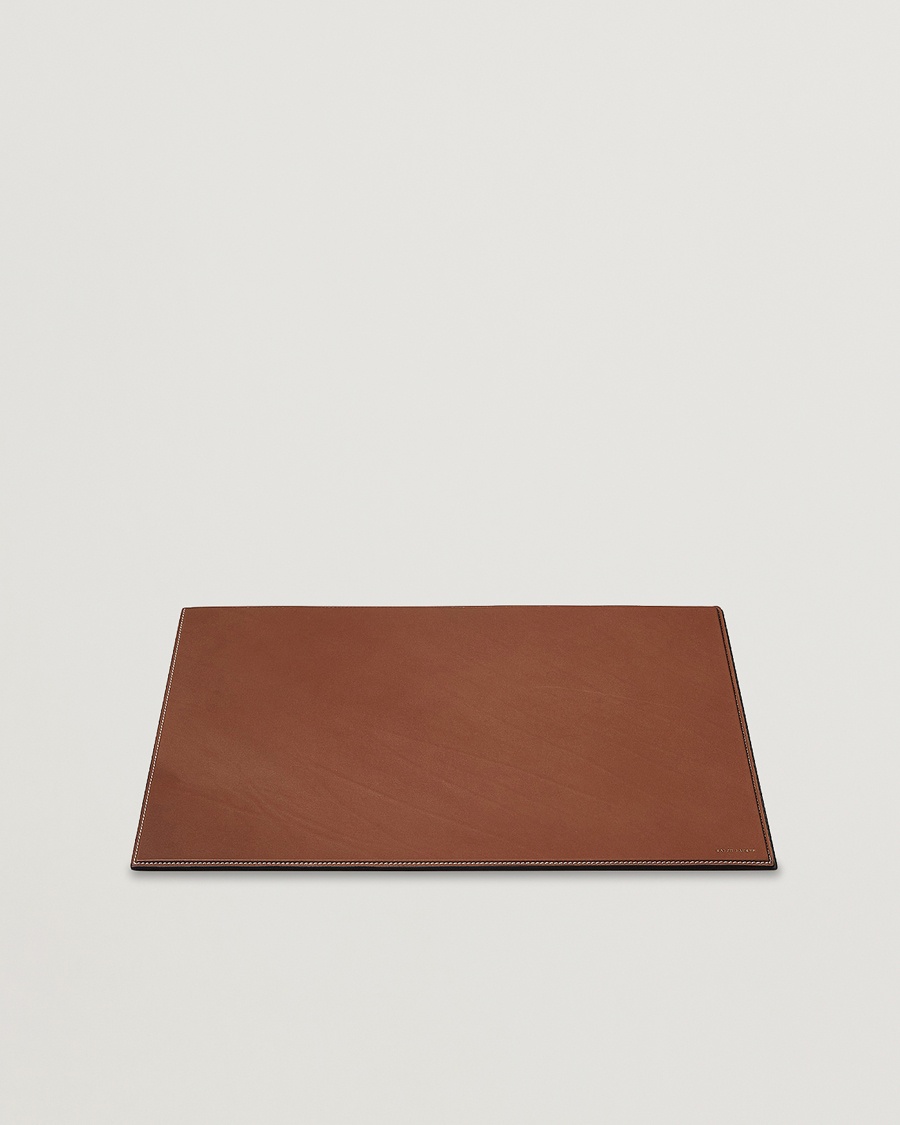 Ralph Lauren Home Brennan Small Leather Desk Blotter Saddle Brown – Brown
