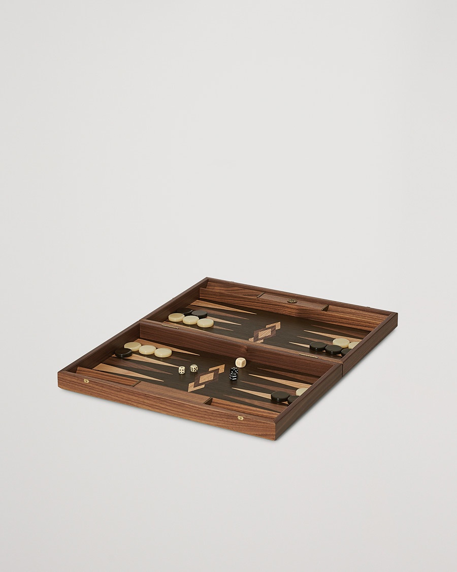 Manopoulos Walnut Natural Tree Large Backgammon – Brown