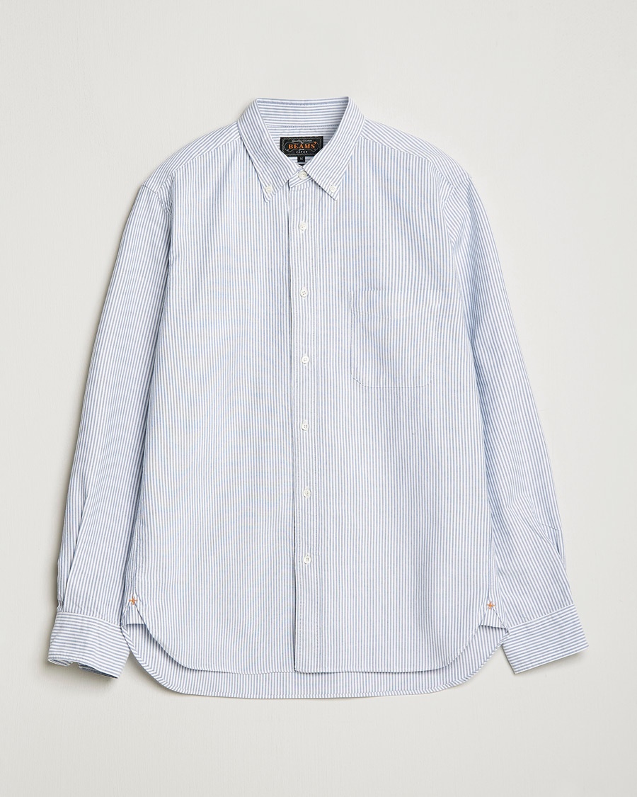 BEAMS PLUS Oxford Button Down Shirt Blue Stripe – Blue
