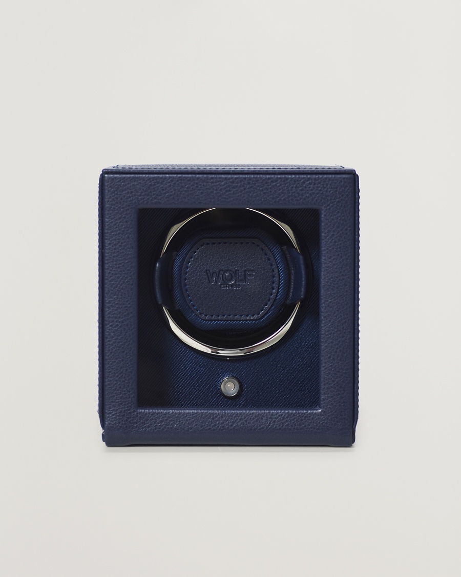WOLF WOLFCub Single Watch Winder With CoverNavy – Blue