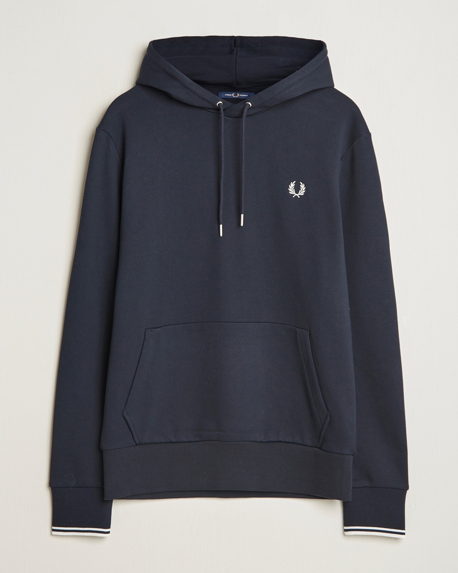 Fred Perry Tipped Hoodie Navy – Blue