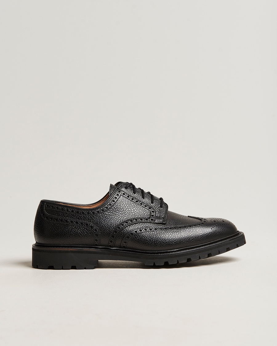 Crockett & Jones Pembroke Derbys Scotch Grain Vibram Black Calf – Black