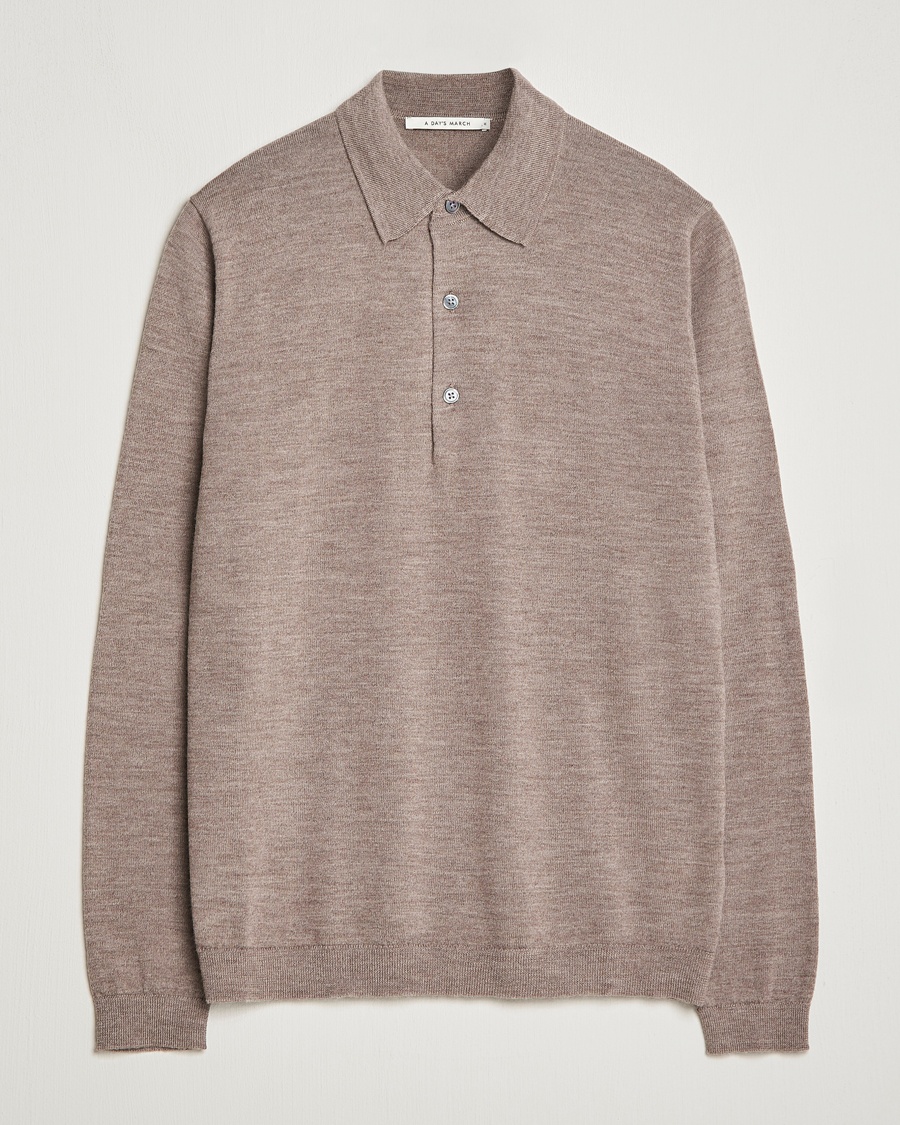 Men | A Day's March | A Day's March | Ambroz Merino Polo Taupe